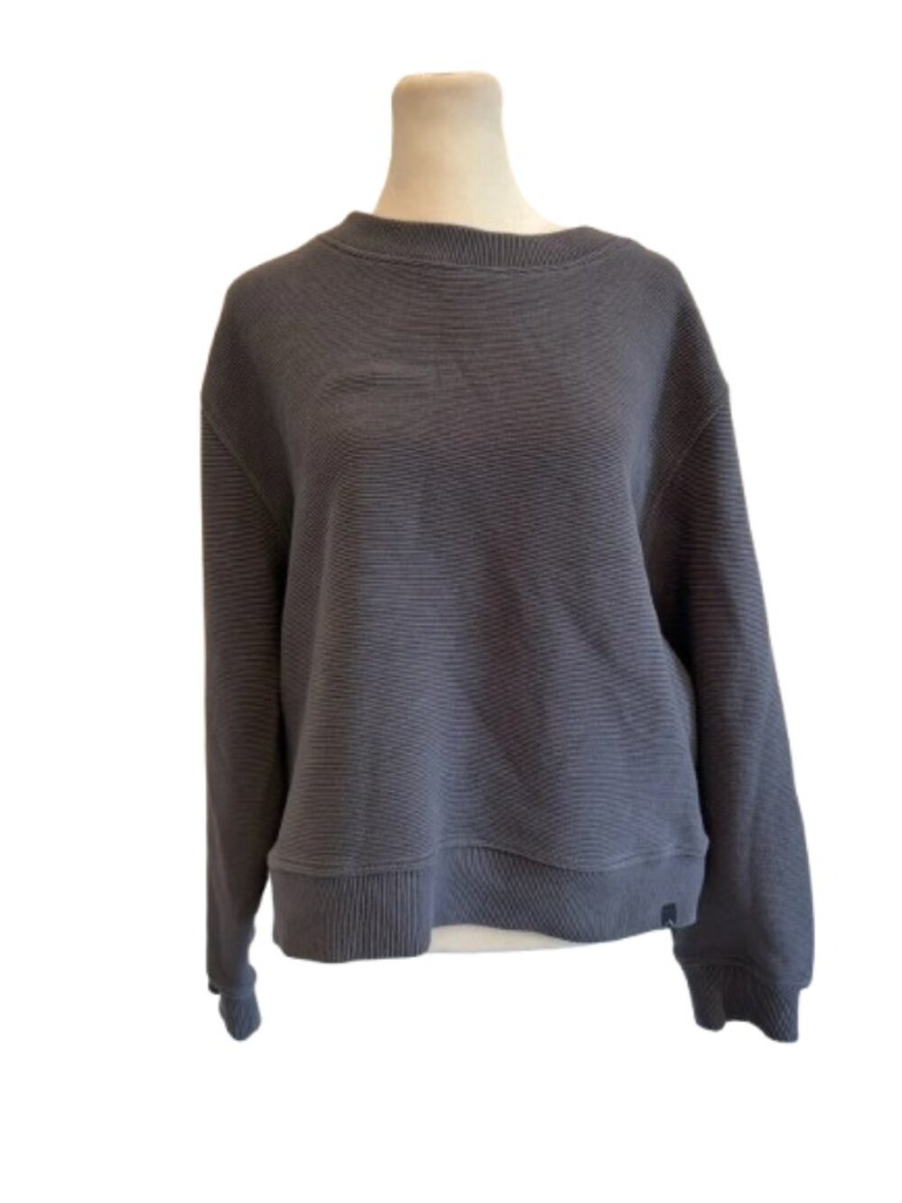 Varley Pullover Ribbed Sweatshirt Blue Size L